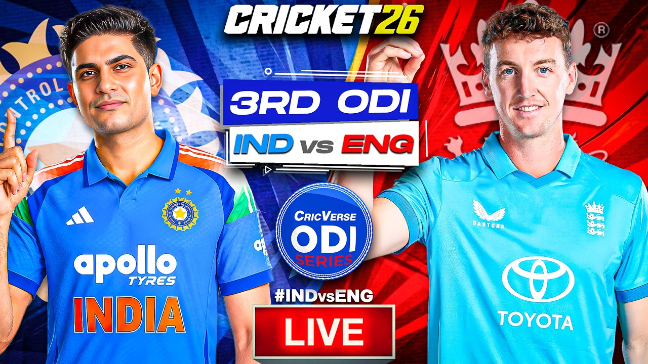 🔴 India vs England 3rd ODI Live | Lord's | IND vs ENG 2026 | Cricket 26 Gameplay | CricVerse