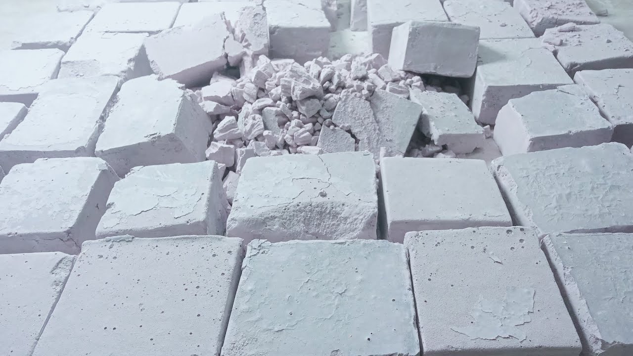 Extremely Soft light purple gym chalk homemade blocks | Crispy | Crushing | Satisfying | ASMR