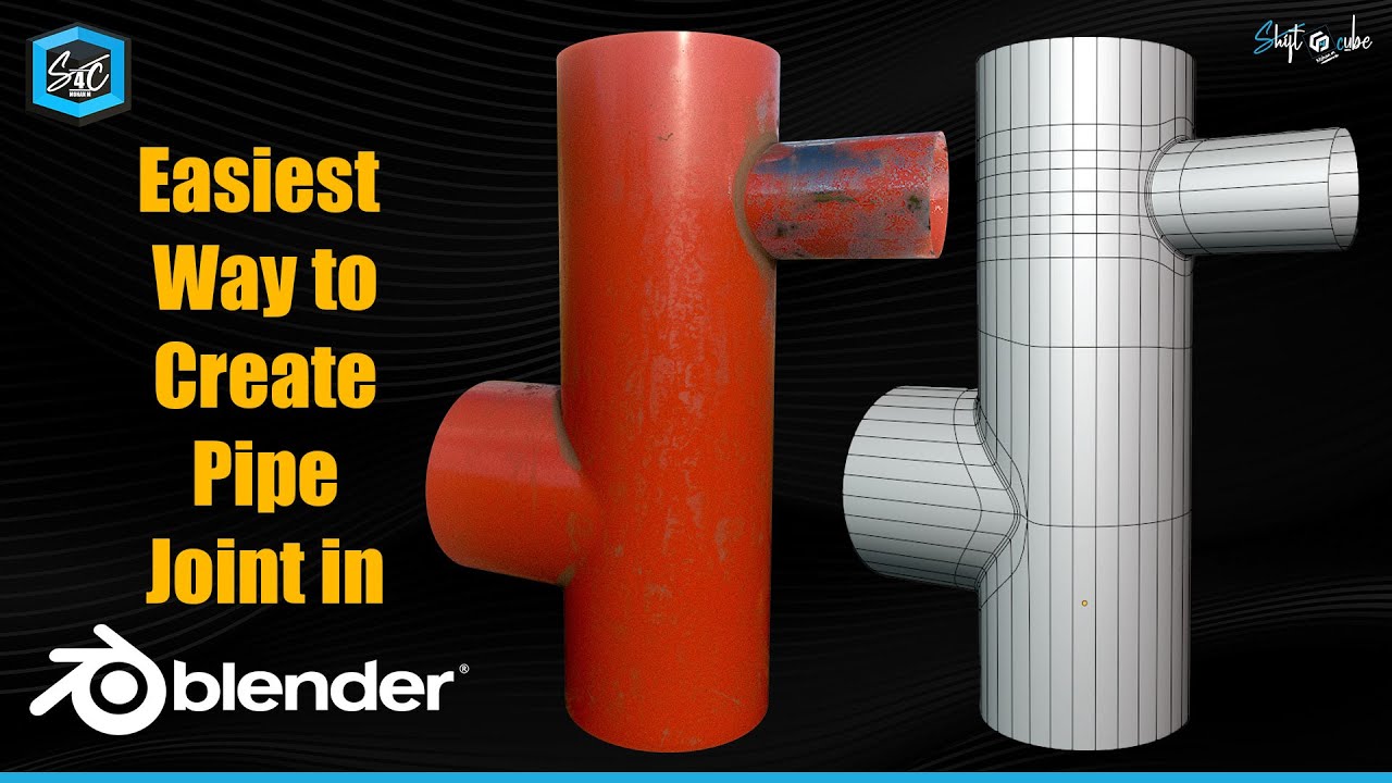 Easiest way to make joint pipes in Blender tutorial | Modelling Practice  |  shift 4 cube