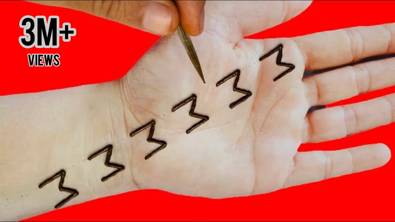 MMMM Simple Mehndi Design Trick | M alphabet Very Easy Mehndi Design | M अक्षर से मेहंदी लगाना सीखे