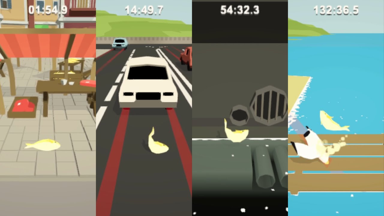 魚がピチピチはねて海を目指すゲーム【Simple Fish Adventure】