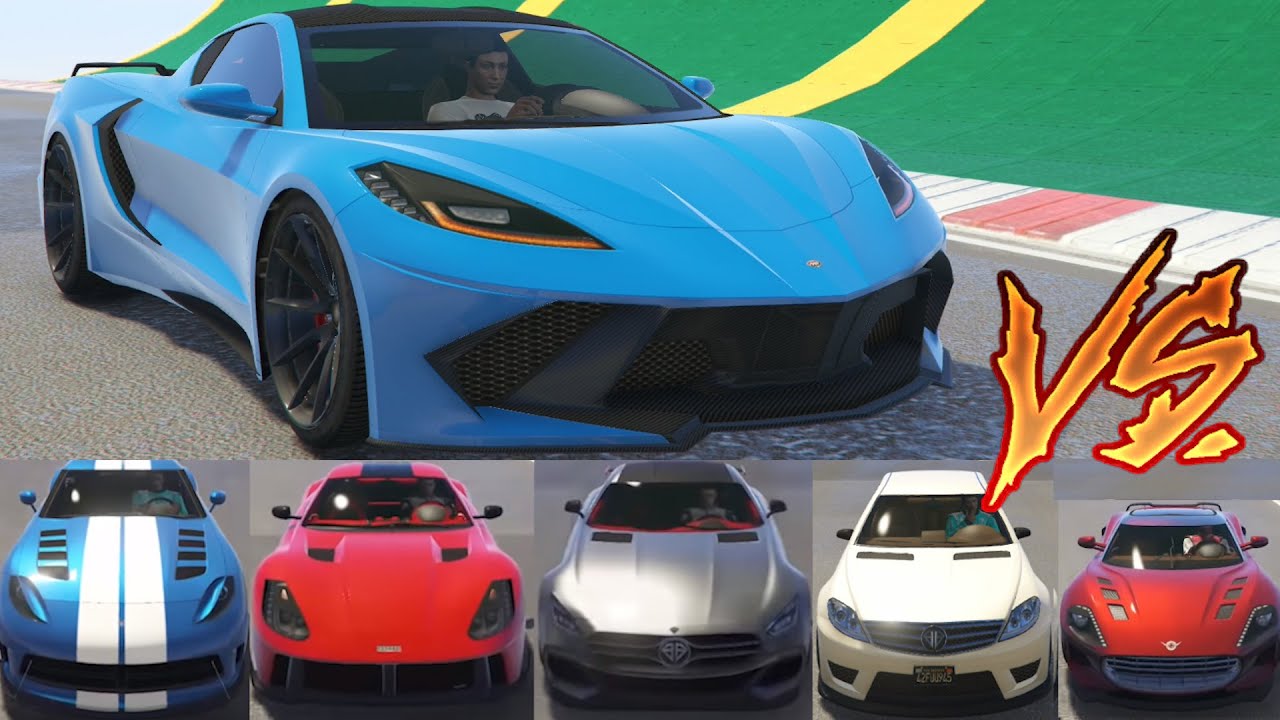 GTA 5 - Top Speed Drag Race (Coquette D10 vs Top 5 Sports Cars)