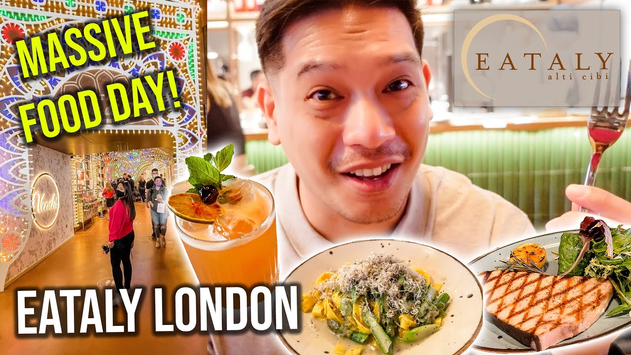 Giant EATALY in LONDON | Italy Food Tour | 24HRS EATING ONLY ITALIAN FOOD ft. Cucina del Mercato