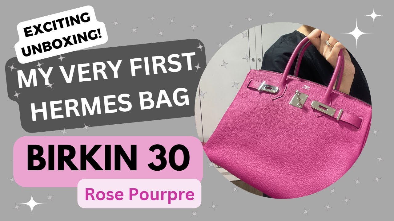 HERMES BIRKIN 30 Unboxing, Rose Pourpre, Togo | What Fits Inside | Mod Shots