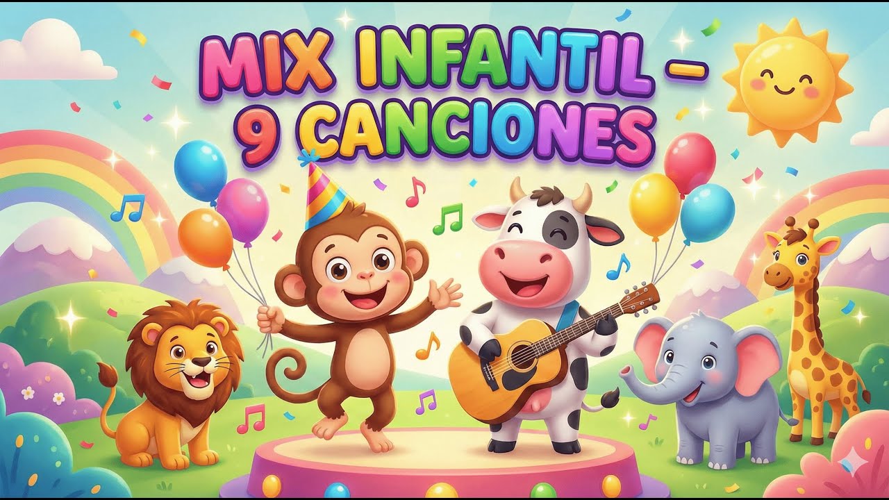 🎵 Súper Mix Infantil – 9 Canciones Originales y Pegajosas