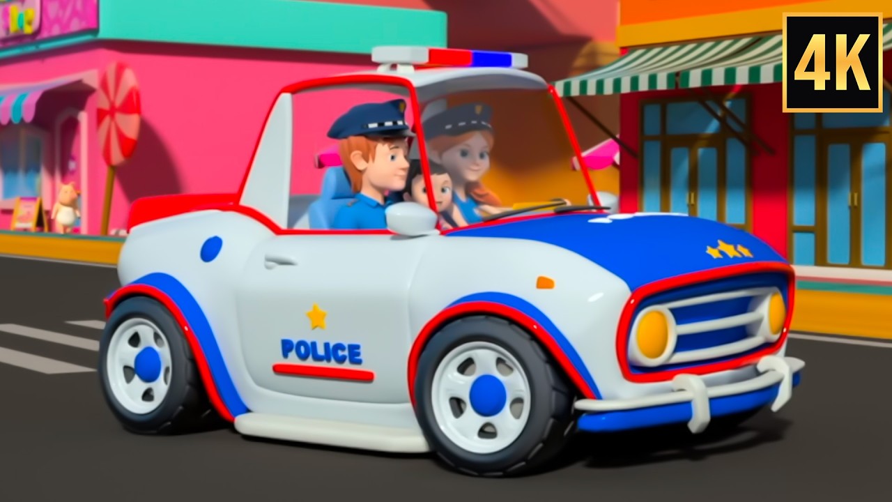 Wheels on the Police Car, Learn Street Vehicles Baby Song & Nursery Rhymes