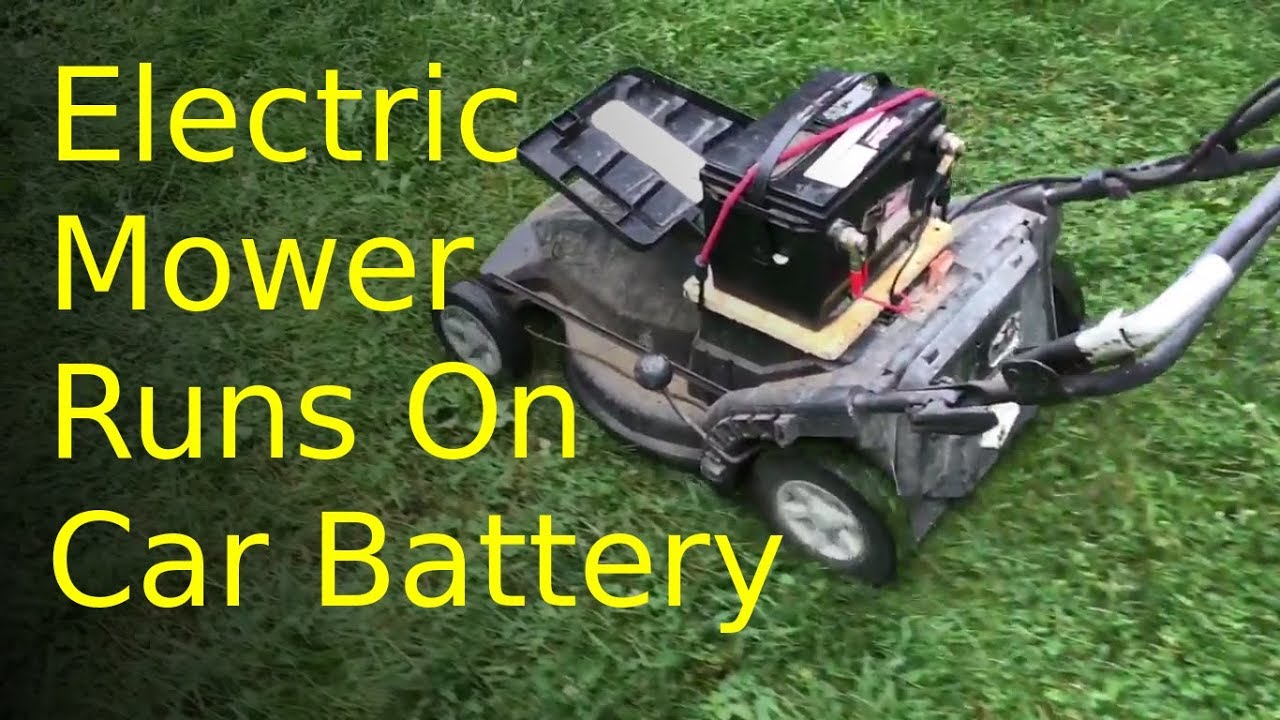 GREEN!, GREEN!, GREEN! lawnmower runs on old car battery