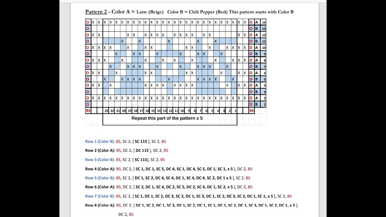 Mosaic Crochet How to Read a Patten