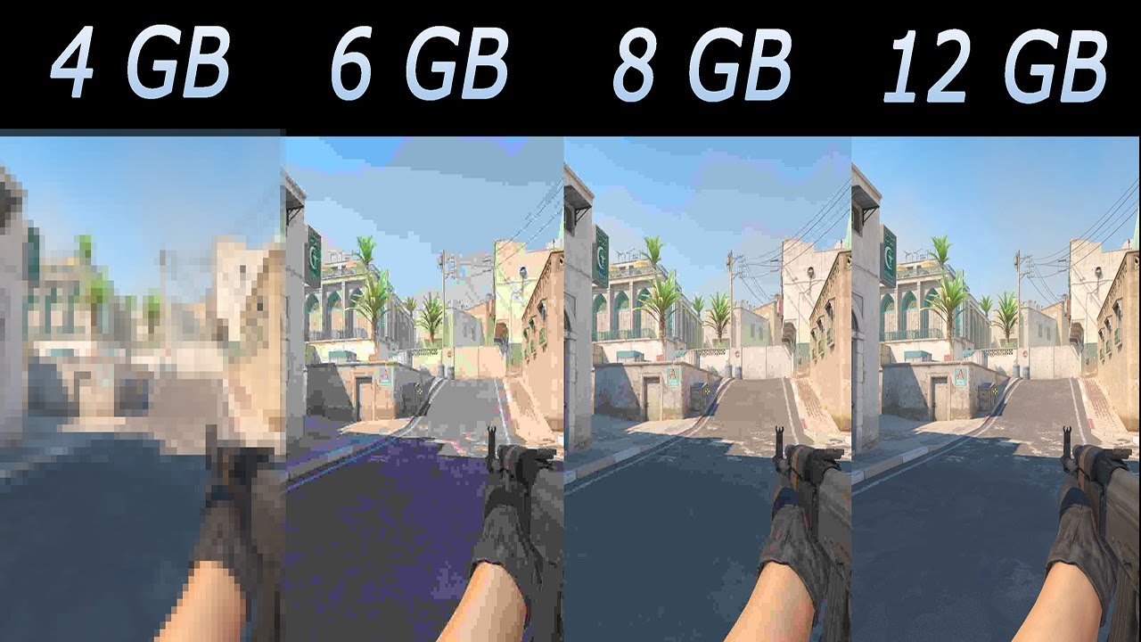 Counter Strike 2 - 4GB VS 6GB VS 8GB VS 12 GB RAM FPS COMPARISON CS2