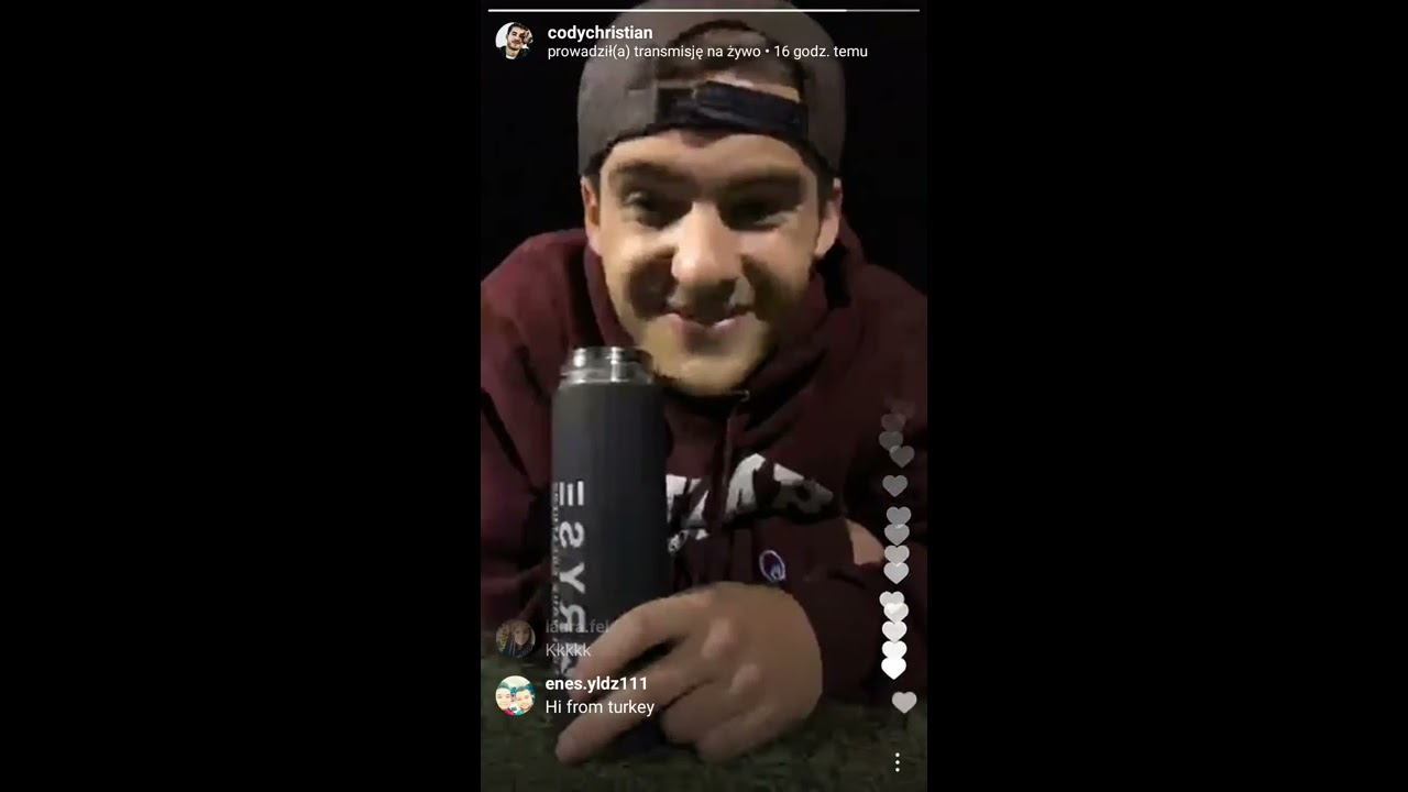 Cody Christian | Instagram Live, 9 April 2018