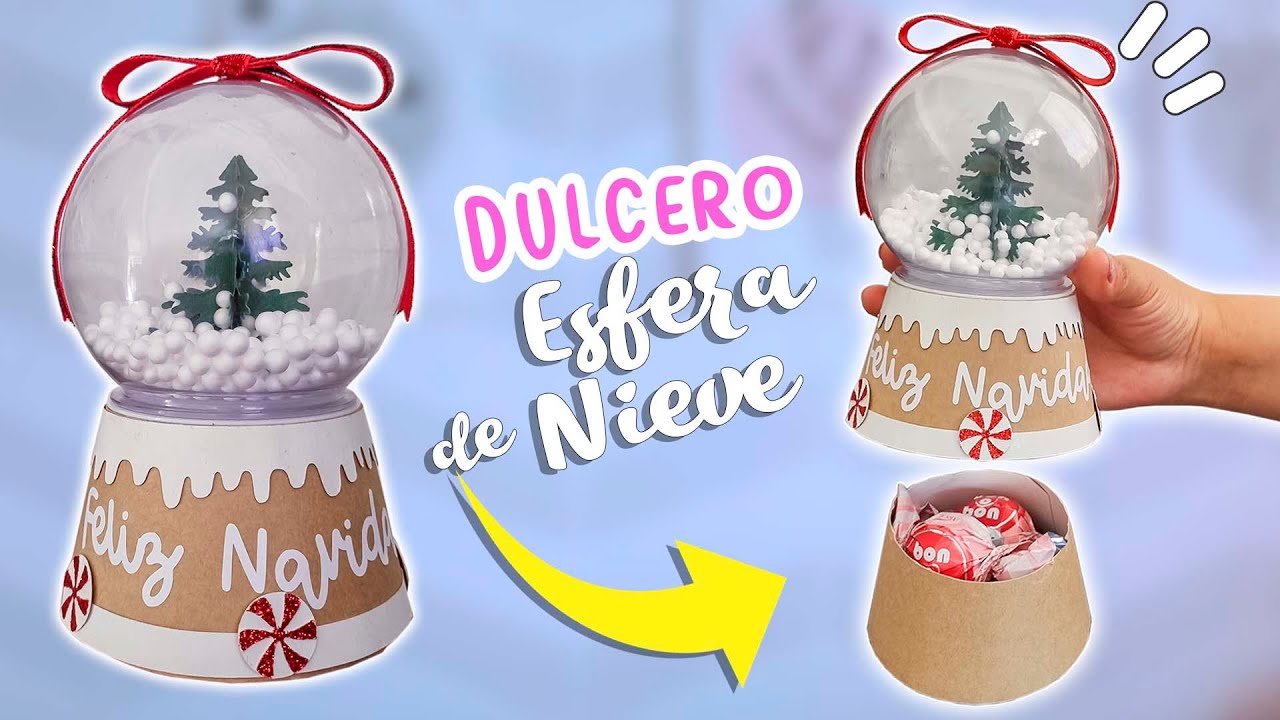 DULCERO NAVIDEÑO con ESFERA DE NIEVE fácil y bonita ⛄🎄 con Moldes