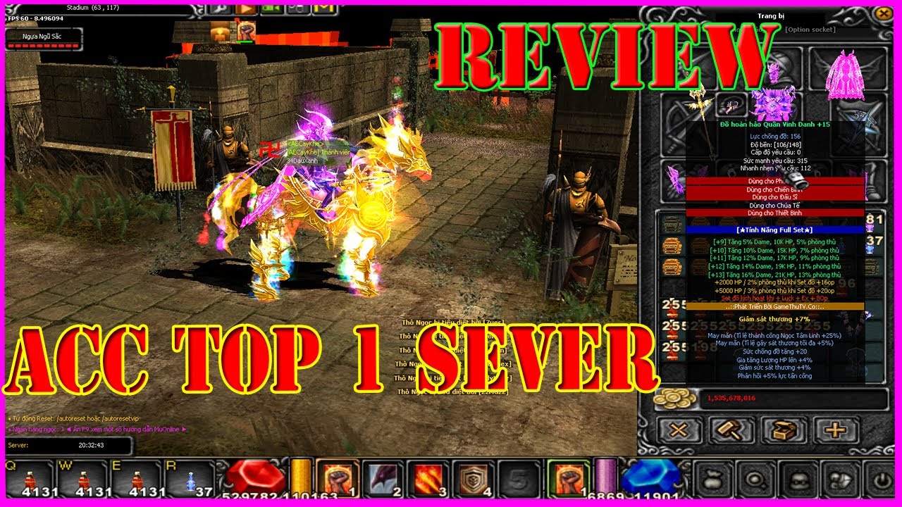 Mu Online Hay Nhất 2025 Comback Review Con H&agrave;ng TOP 1 SV V&agrave; ADM Chịu Chơi Thu Mua Lại Hết Đồ
