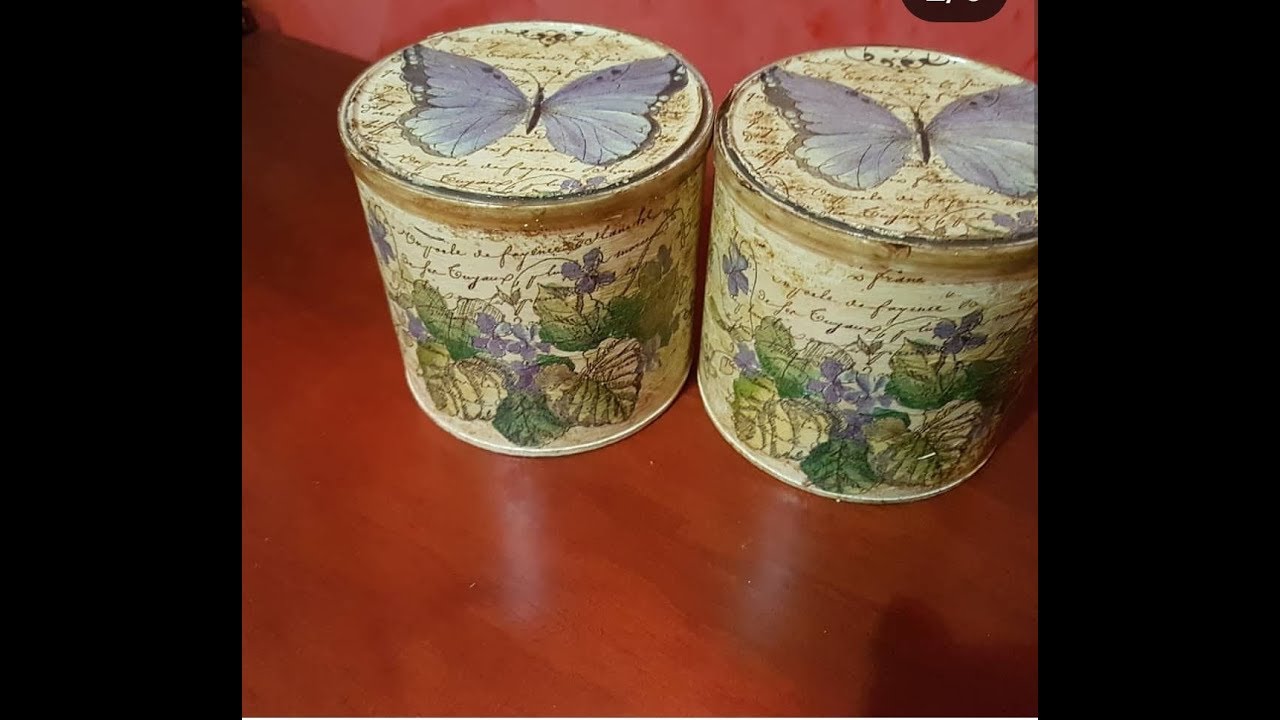 Reciclar botes,con la técnica de decoupage aprende con lola