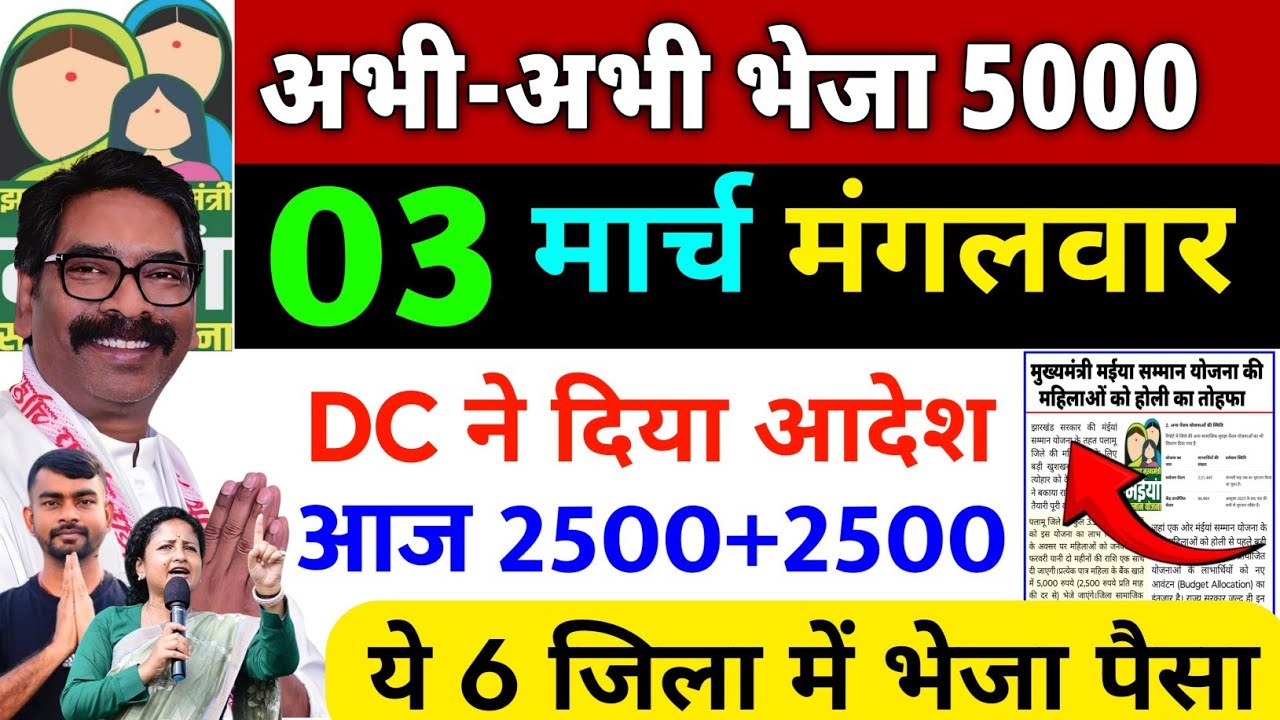 2 मार्च 2500+2500 सबको भेजा ✅ | maiya Yojana kab milega | maiya Samman Yojana ka paisa kab milega?