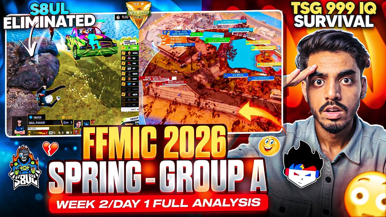 S8UL ELIMINATE💔 & TSG CURSE BROKEN👑🔥 | FFMIC SPRING 2026 - WEEK2 / DAY 1 ANALYSIS✅ | TEZ FFMIC 2026