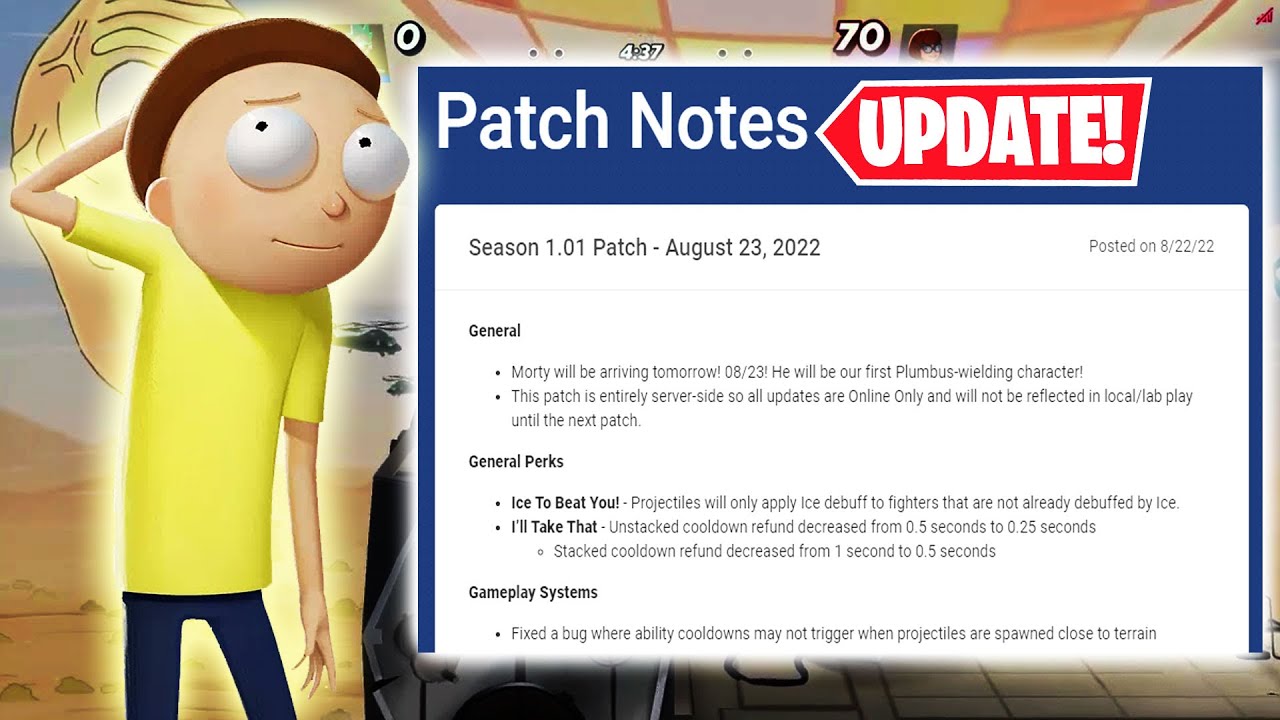 Multiversus Rick and Morty UPDATE Patch Notes