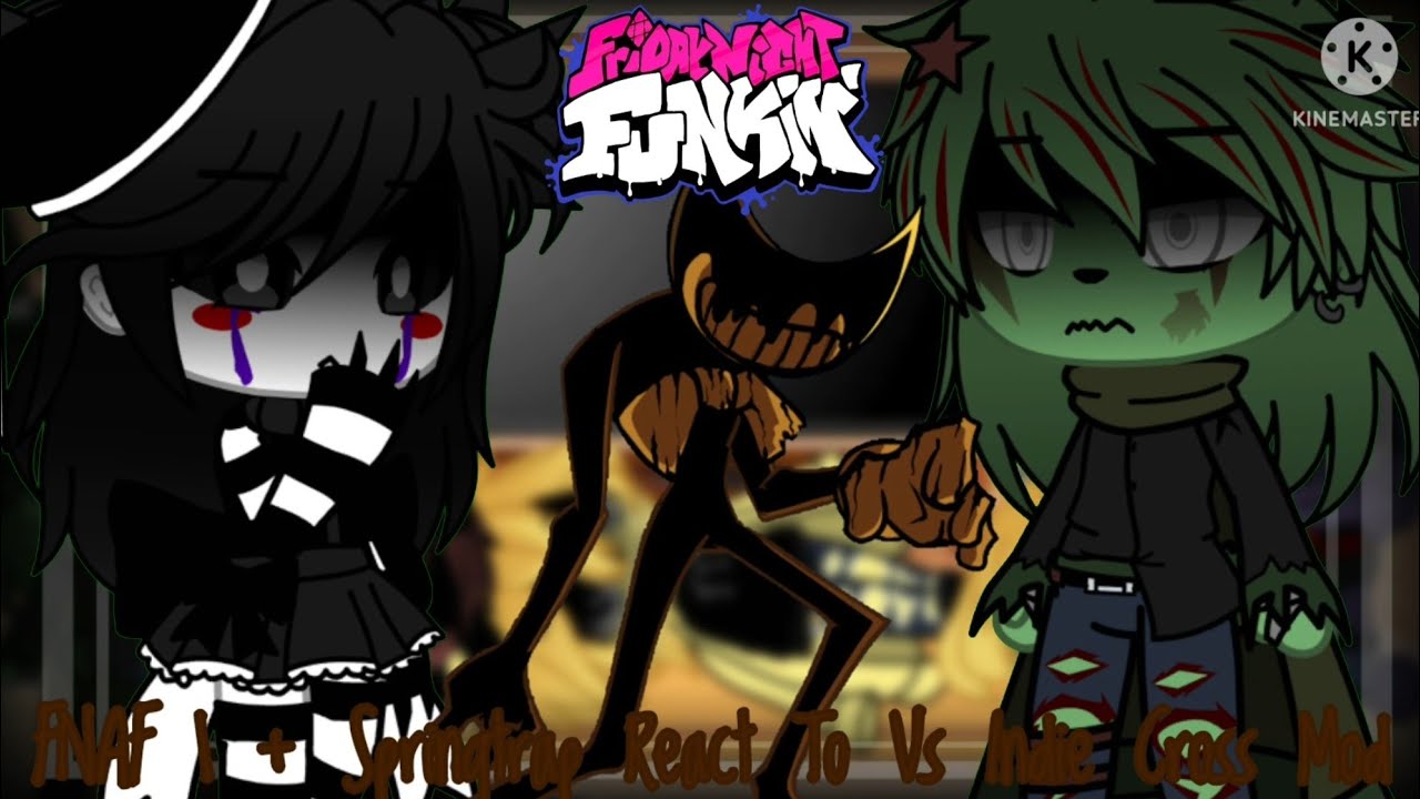 FNAF 1 + Marionette & Springtrap React To FNF Vs Indie Cross Mod || Gacha Club