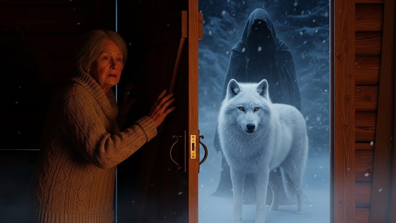 Par une nuit glaciale, une vieille femme ouvre sa porte… ce qu’elle voit avec un loup la fige