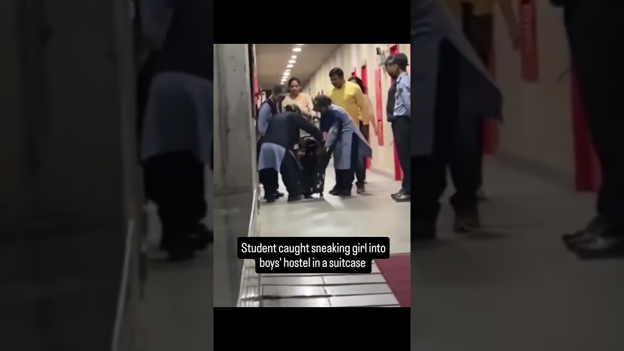#WATCH: Student caught sneaking a girl into boys' hostel in a suitcase