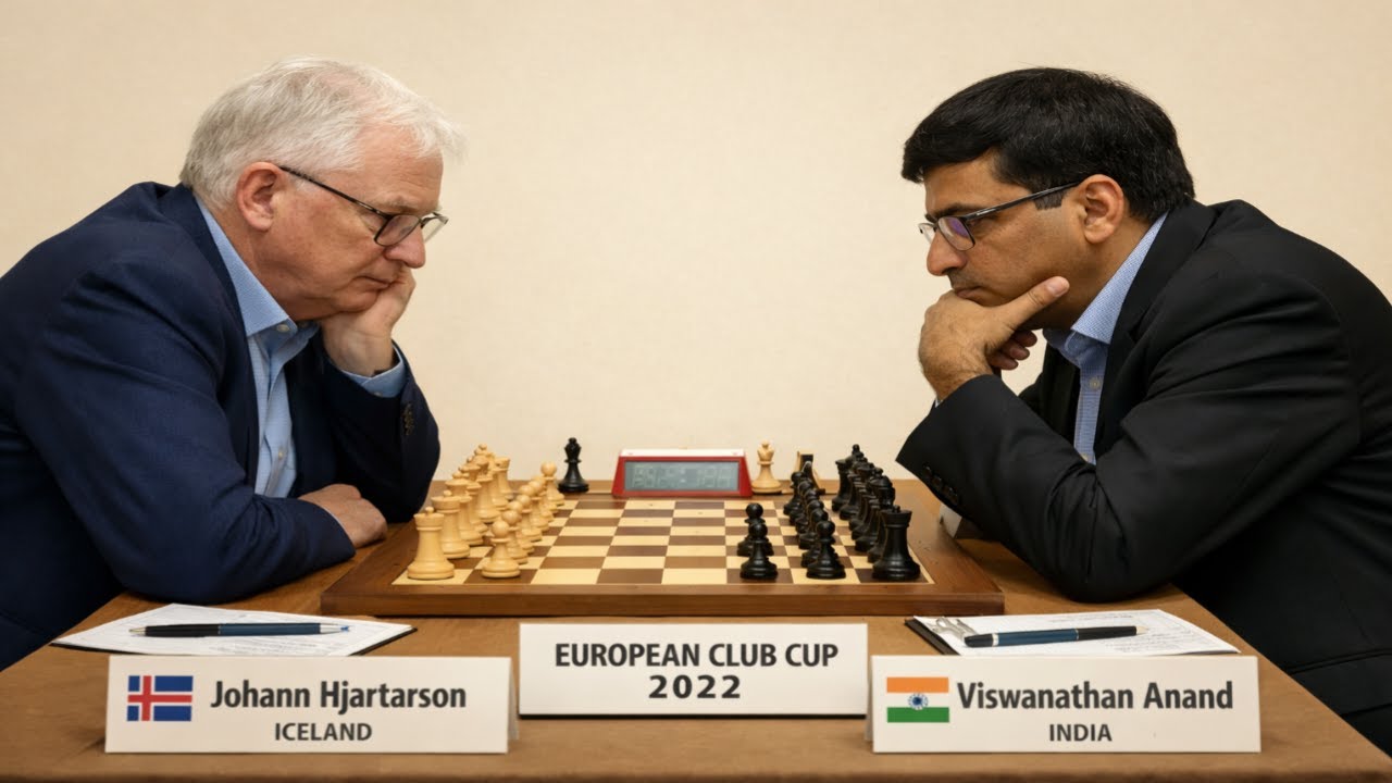 Johann Hajartarson vs Viswanathan Anand • European Club Cup. 2022