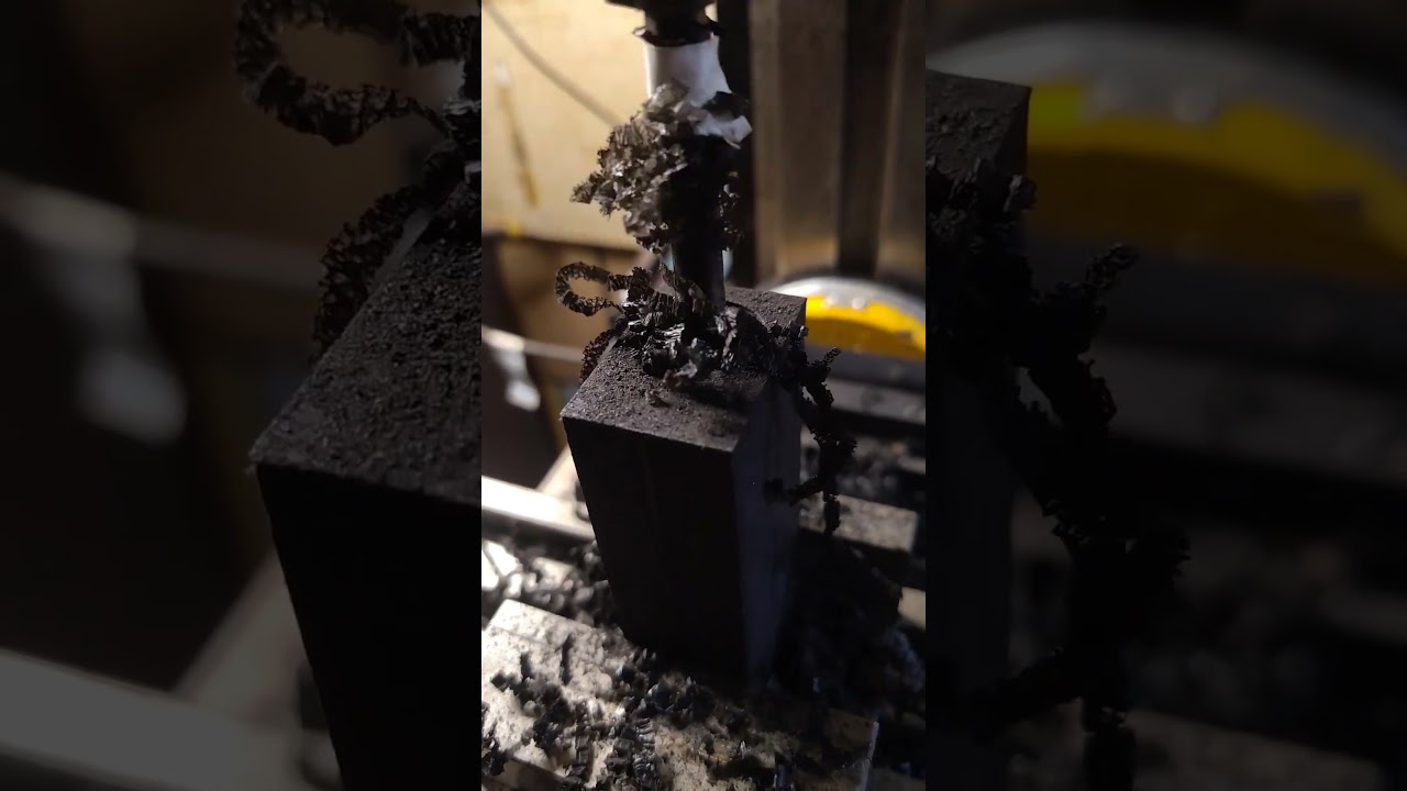 Drilling a block of Morta (bog oak) for the battery tube #woodwork #artisan #art #modding #milling