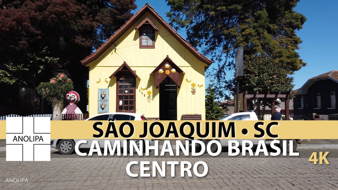 SÃO JOAQUIM • SC • Caminhando Brasil【4K】Centro da cidade [Walking Brazil]