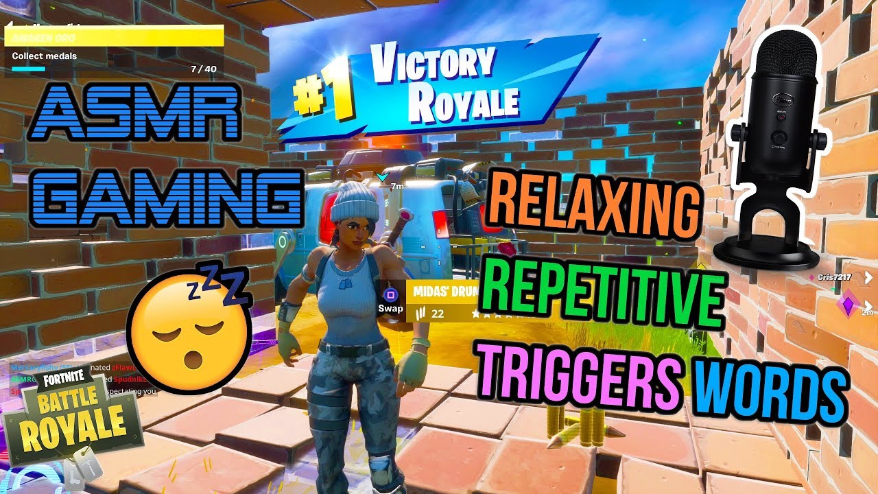 ASMR Gaming 😴 Fortnite Best Relaxing Repetitive Trigger Words 🎮🎧 Whispering 💤