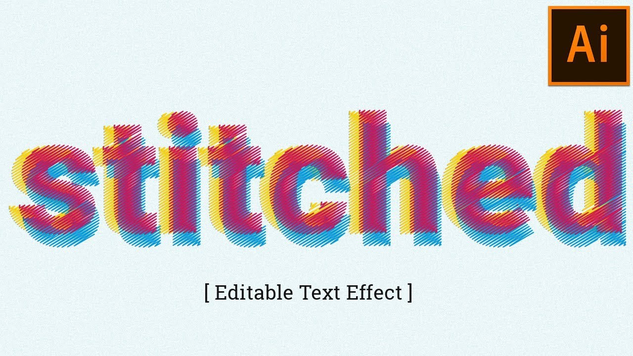 Stitched Type Text Effect in Adobe Illustrator Tutorial