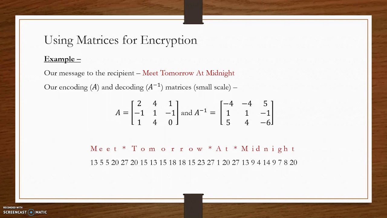 Linear Algebra in Cryptography