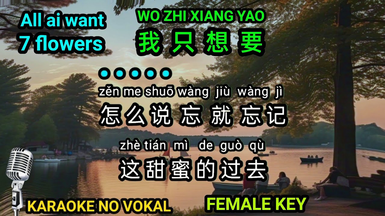 Wo zhi xiang yao 我只想要 all ai want - 7 flowers - female - karaoke no vokal (cover to lyrics pinyin)