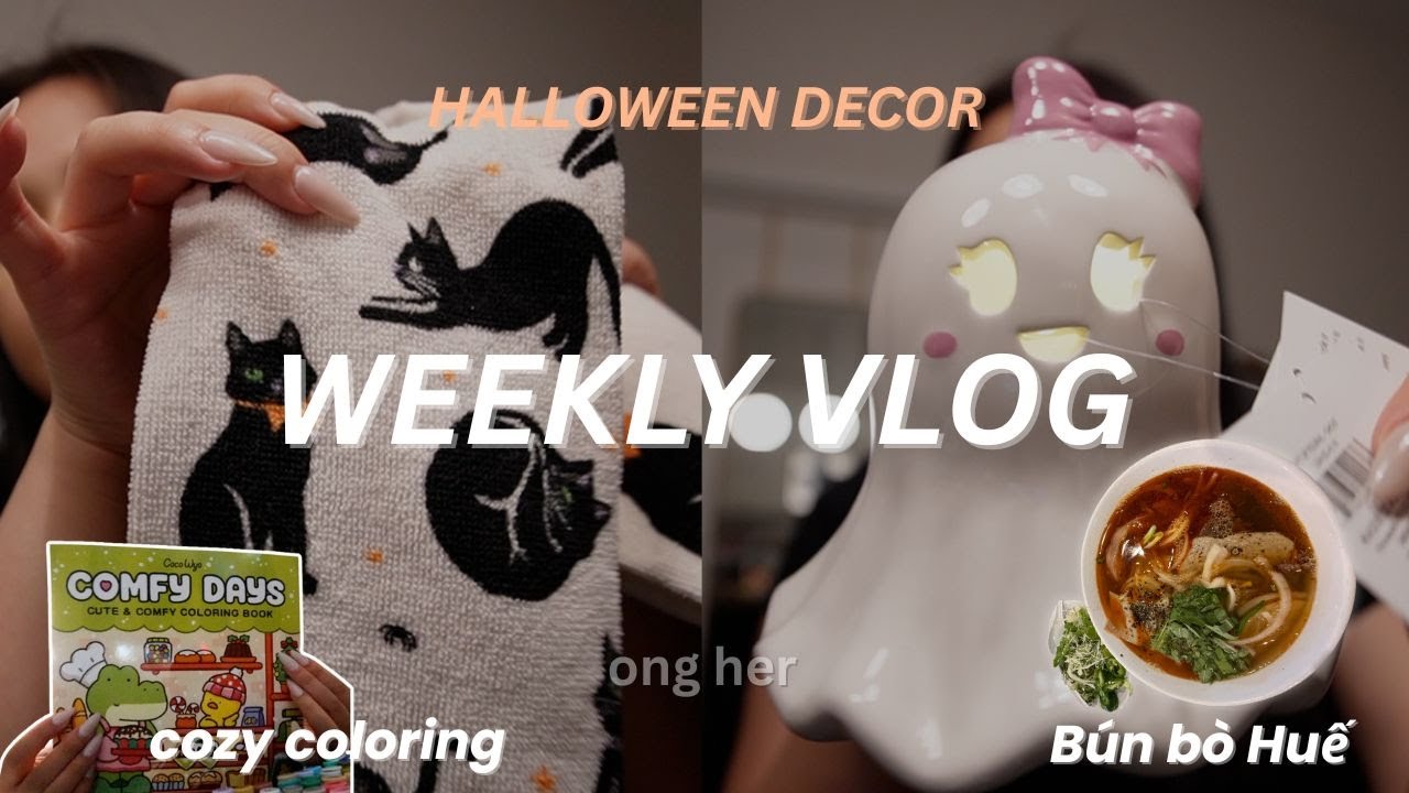 we bought fall/halloween decor + mini target haul, new friends & new foods, cozy coloring 🍂🎨