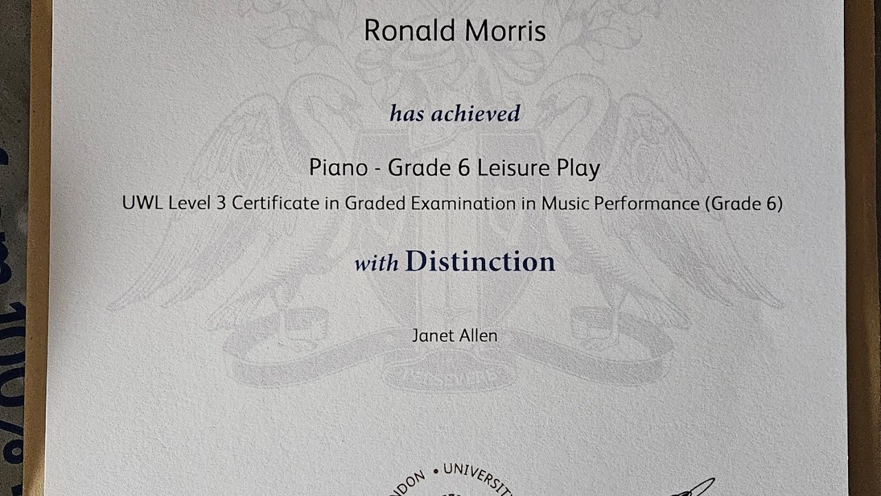 Grade 6 piano LCM exam digital leisure play.