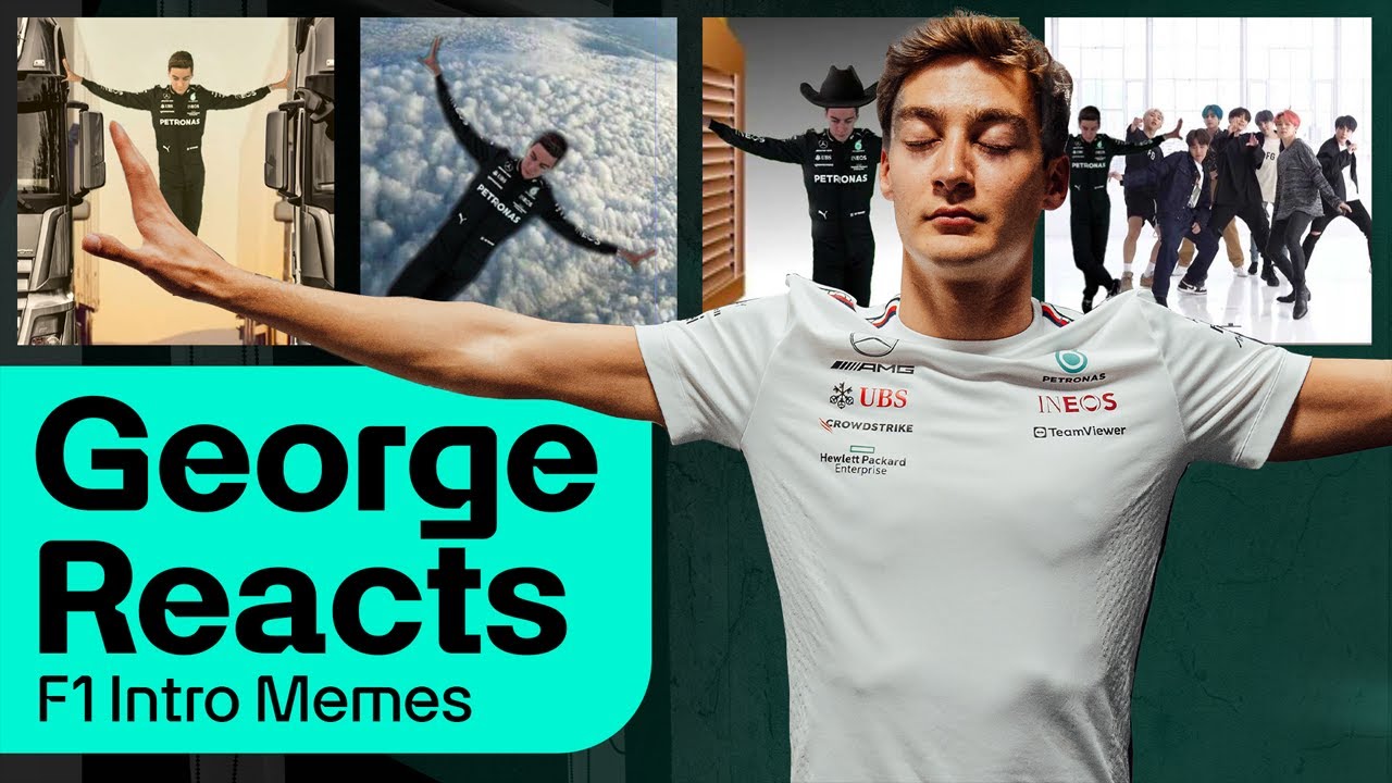 Джордж реагирует на мемы с его вступительной позой в Формуле-1 🧘‍♂️🤣