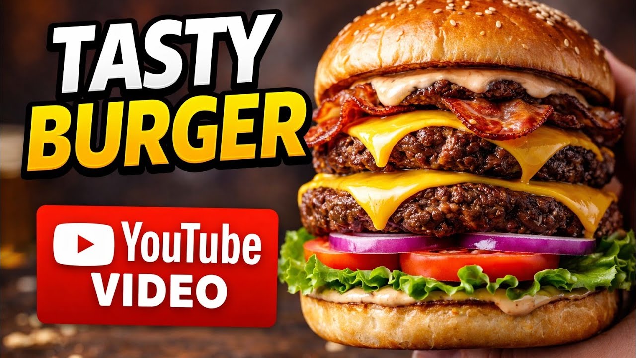 🍔 TASTY BURGER 🍔 | Juicy & Delicious YouTube Video 🔥