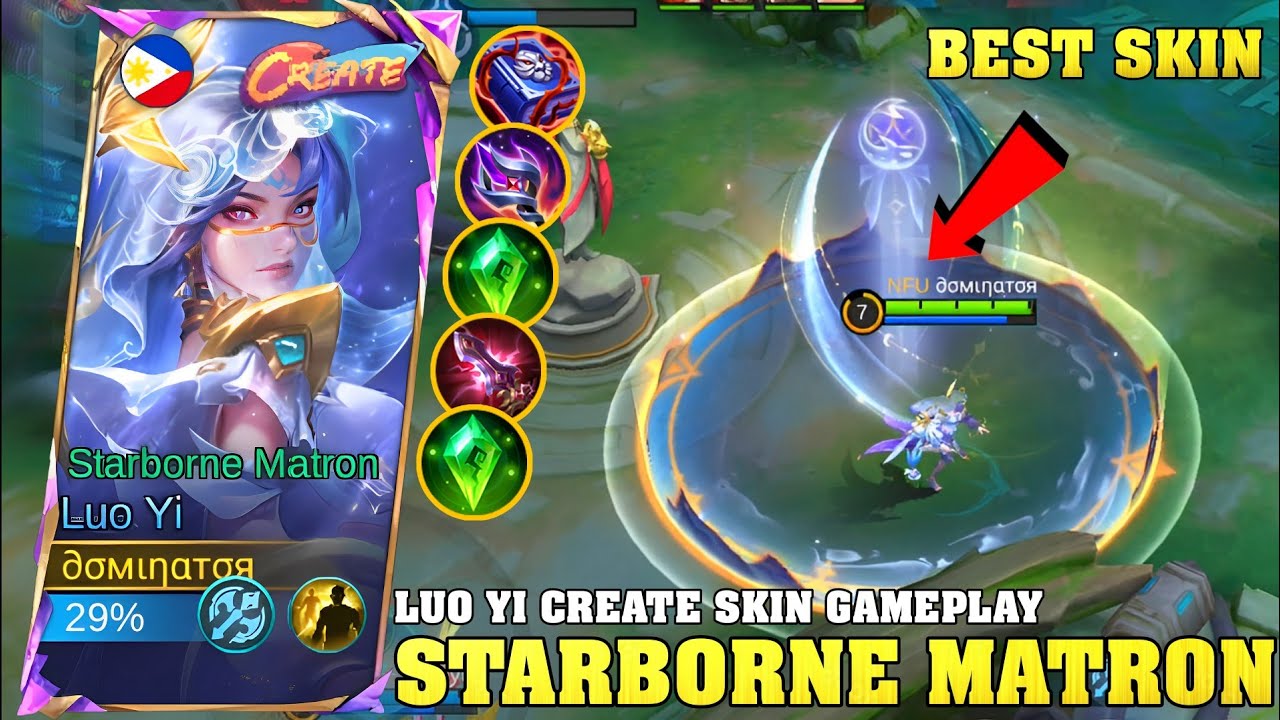 MAJESTIC! New Luo Yi &ldquo;Starborne Matron&rdquo; Create Skin Gameplay, Luo Yi Gameplay | #luoyi #mlbb