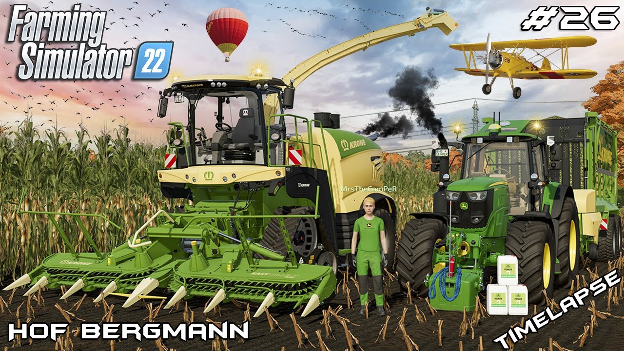 УБОРКА КУКУРУЗНОГО СИЛОСА с KRONE и MRSTHECAMPER | Hof Bergmann | Farming Simulator 22 | Эпизод 26