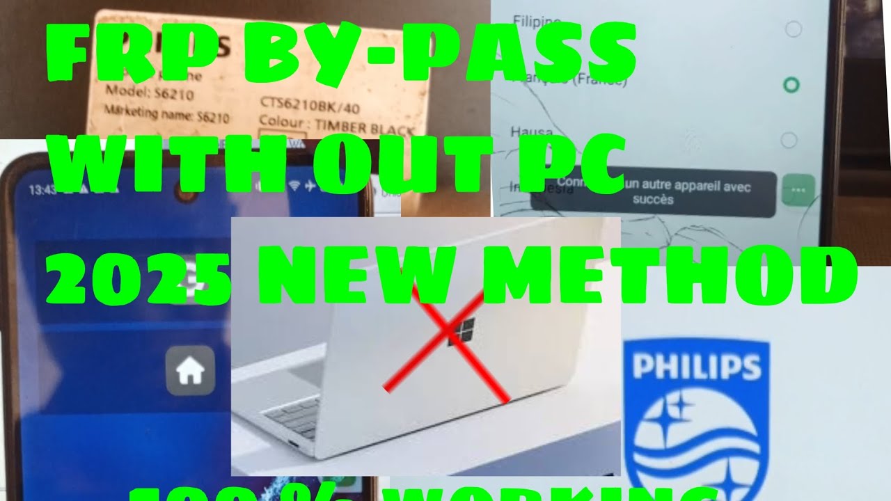 PHILIPS S6210 FRP BY-PASS WITH OUT PC DÉVERROUILLAGE COMPTE GOOGLE SUR PHILIPS S6210 SANS L'ORDIN