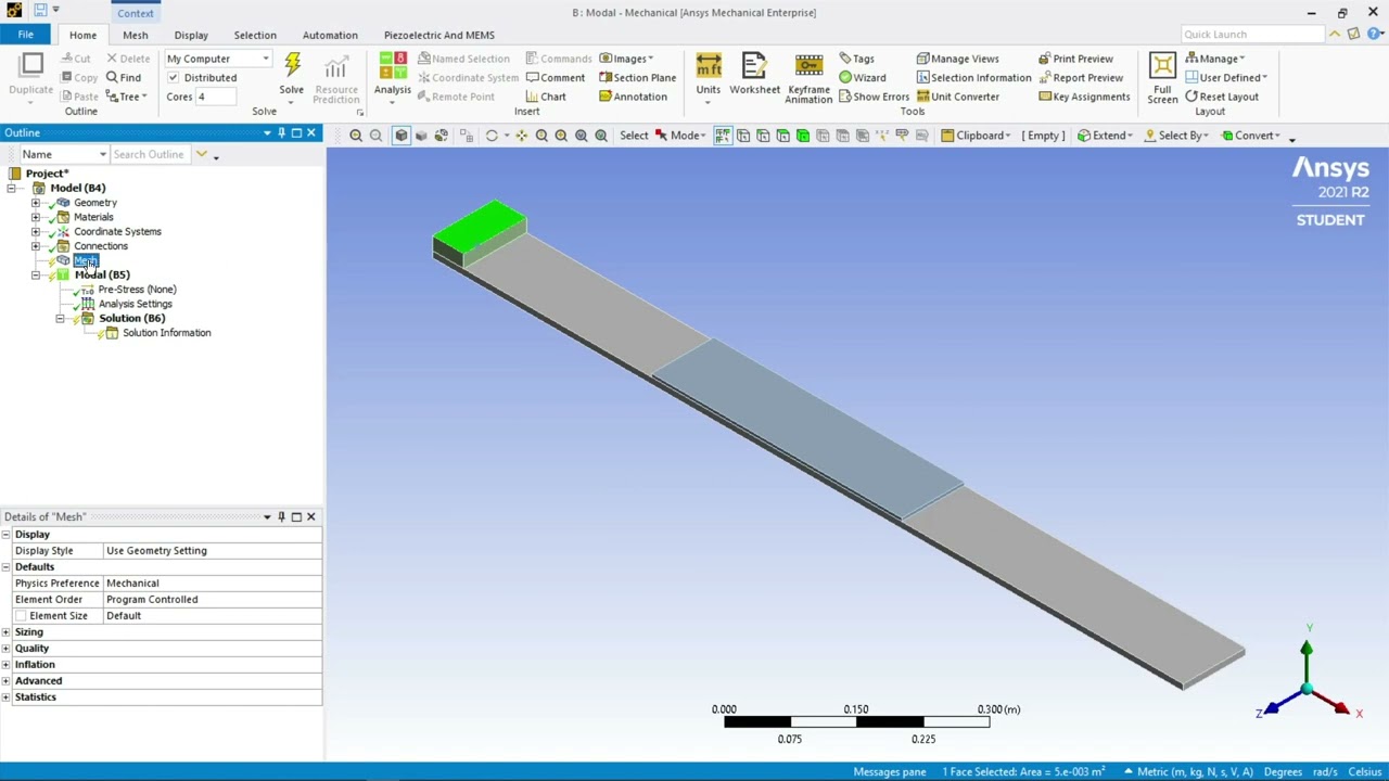 Harmonic Analysis and Voltage Response of Piezoelectric Energy Harvester using Ansys Workbench