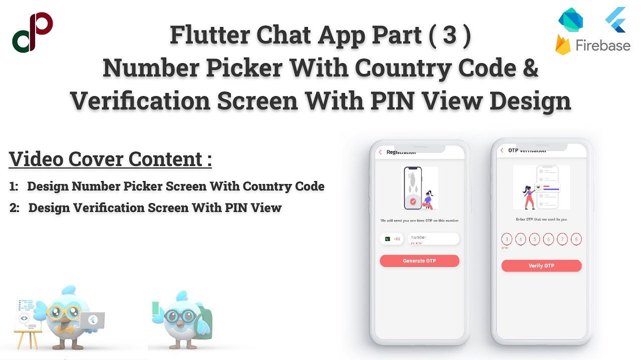 Flutter Chat App Part 3 |  Design Number & Verification Screen