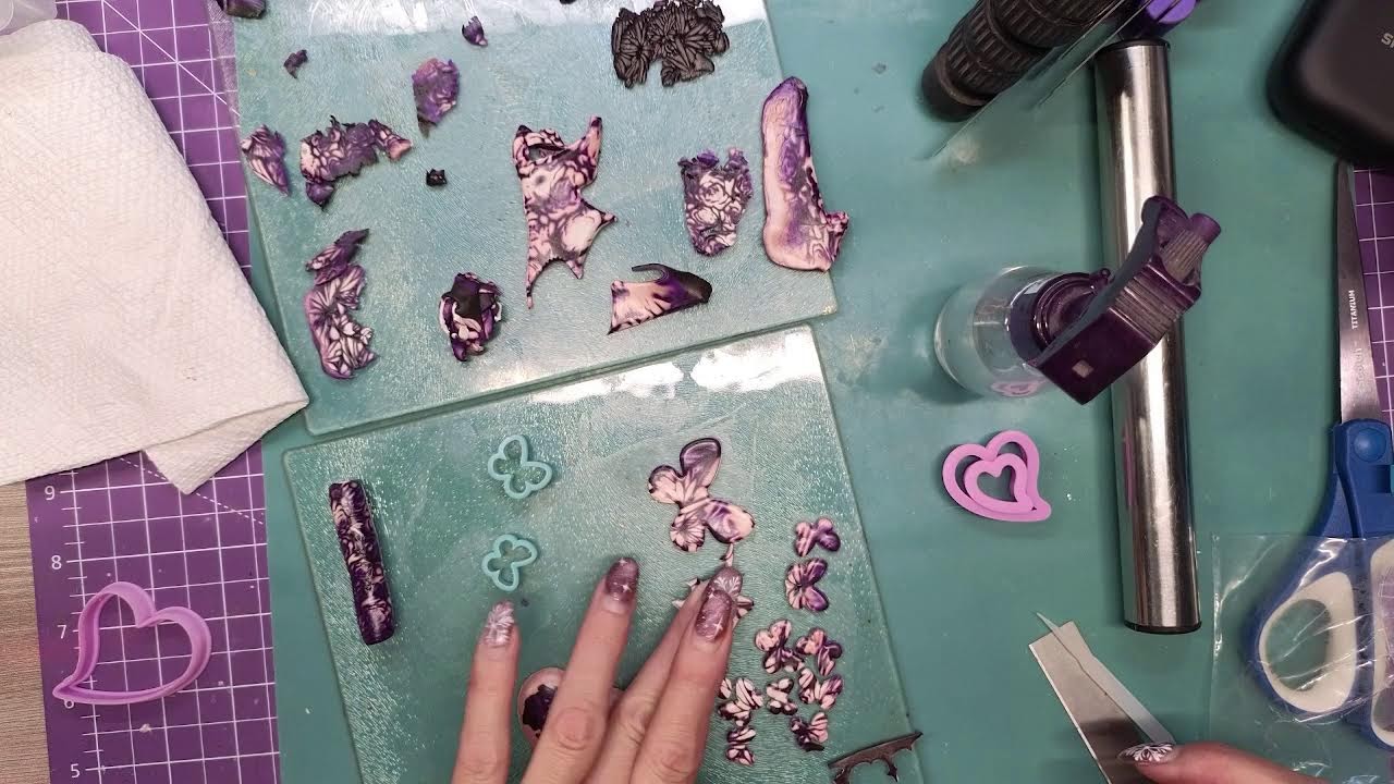 Wine and Craft with me! Roses Mokume Gane Pendants and beads in Polymer Clay.