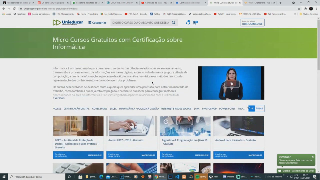 MINI CURSOS GR&Aacute;TIS UNIEDUCAR JAVA & URIONLINEJUDGE RESOLVA PROBLEMAS DE PROGRAMA&Ccedil;&Atilde;O