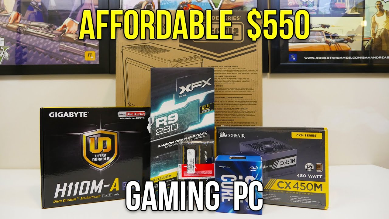 $550 AFFORDABLE PC GAMING INCLUDES WINDOWS!! (Build Log)