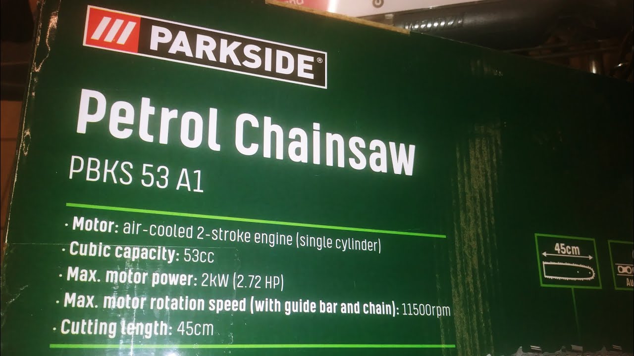 parkside petrol chainsaw 53cc 45cm (PBKS 53 A1)