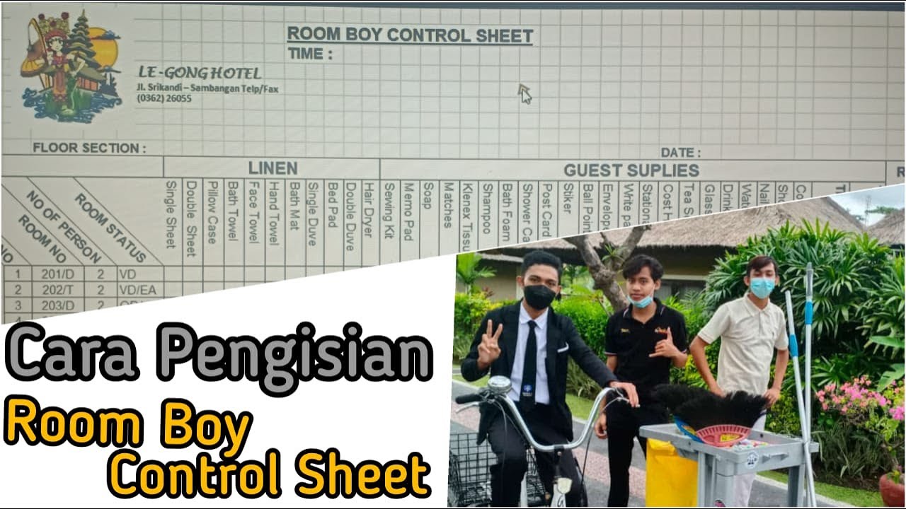 ROOM BOY | Tutorial Pengisian Room Boy Control Sheet DI HOTEL