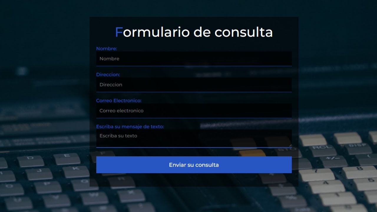 FORMULARIO BASICO CON HTML Y CSS