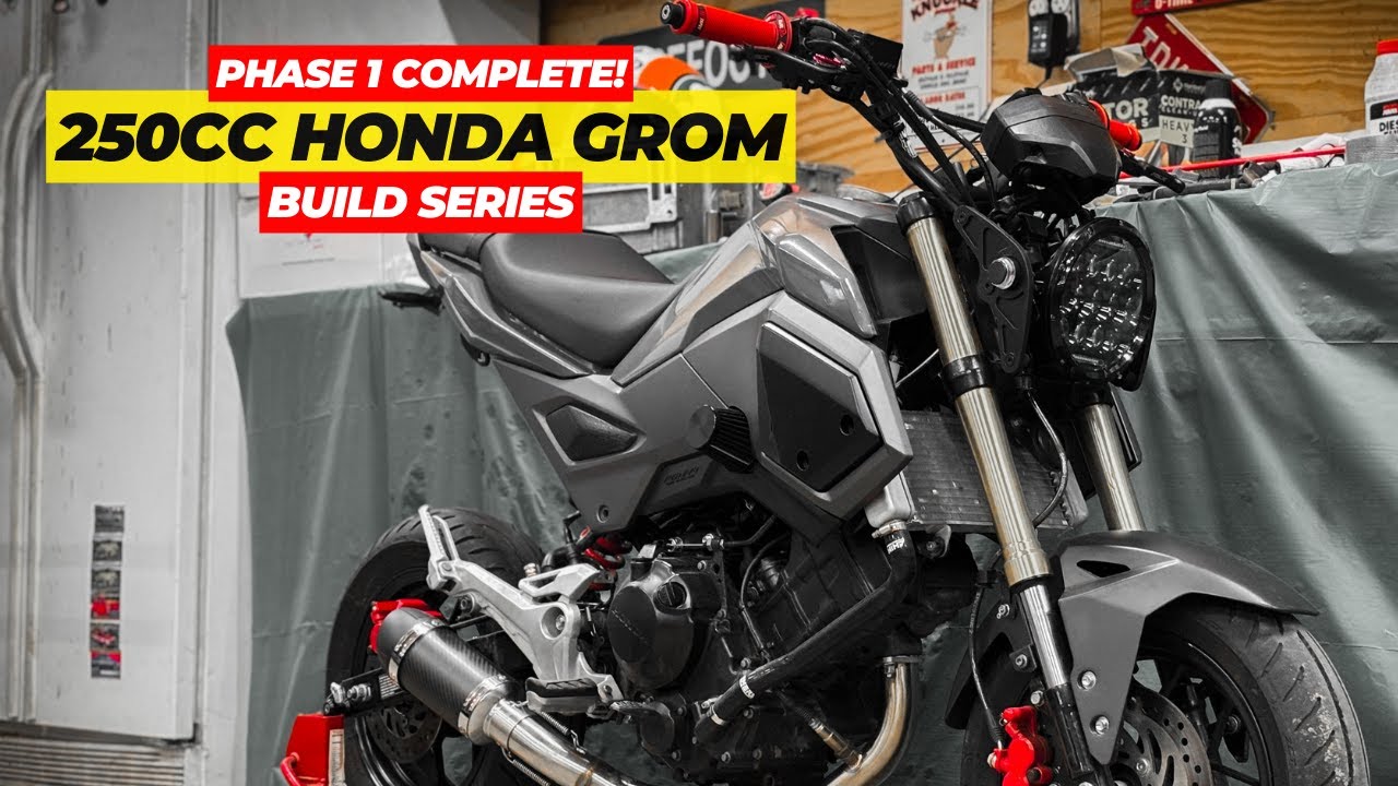 Модификация моего замененного Honda Grom // Установка светодиодных ретро-фар + аксессуары