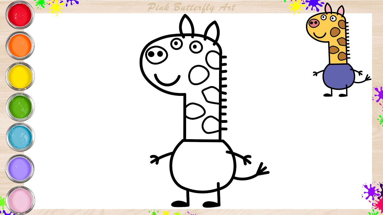 Gerald Giraffe of Peppa Pig  Drawing and Coloring Animations for Kids Toddlers #peppa #peppapig