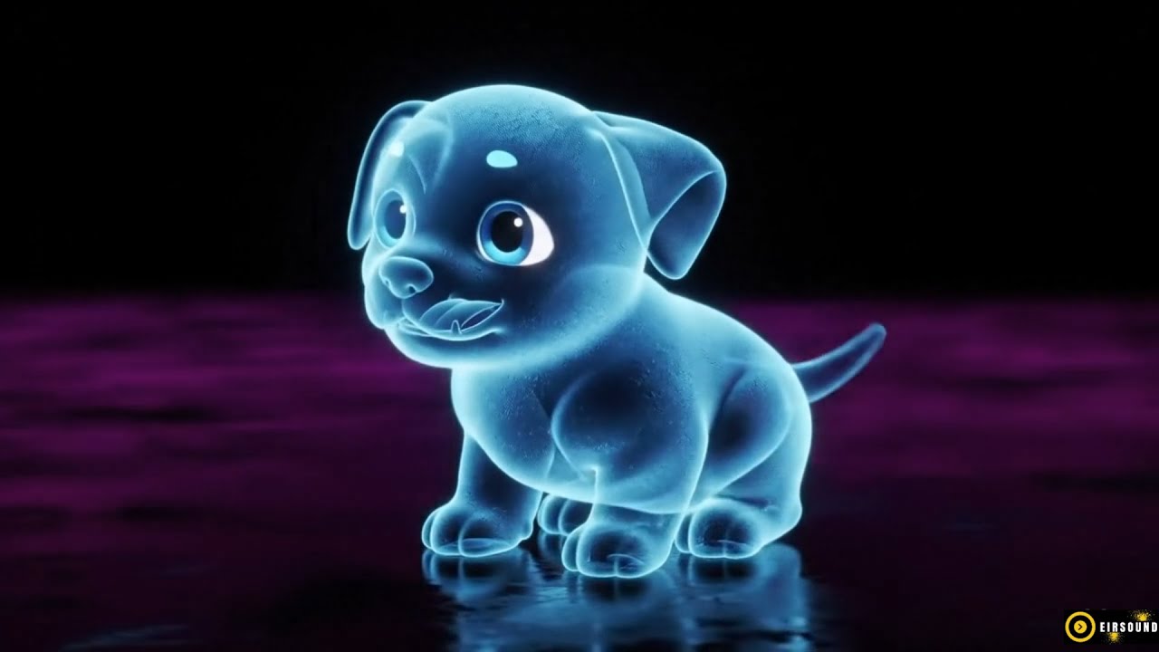 Vibrant Neon Glow 3D Hologram Animal - Holographic Display Bear, Dog, Elephant, and Dolphin