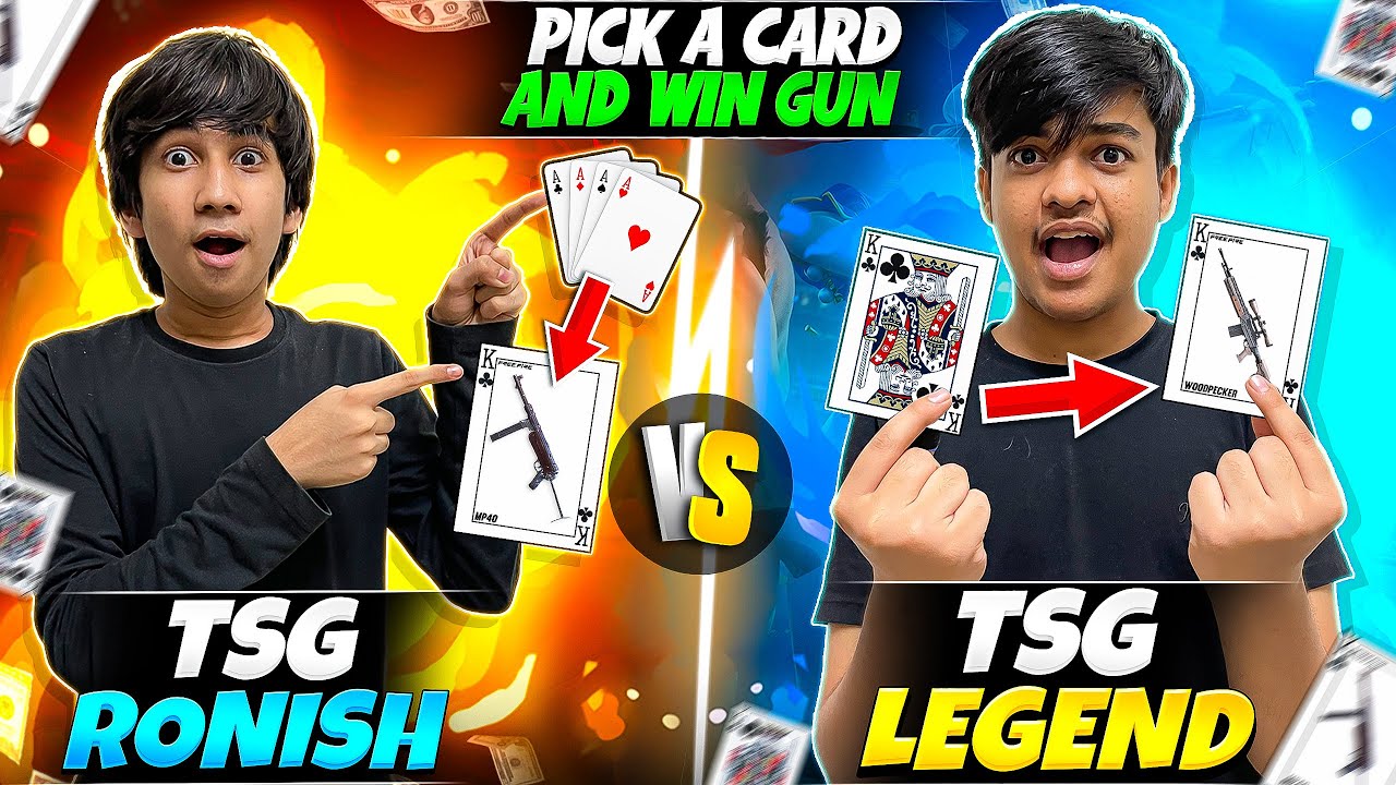 Pick A Card & Win A Gun 🃏Intense Card Challenge 🤩 TSG Ronish Vs TSG Legend - Garena Free Fire