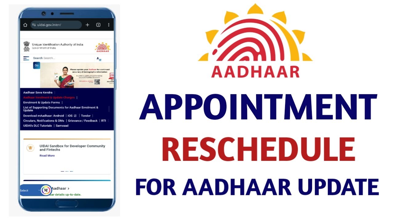How to Change Aadhaar Appointment Date | Reschedule Aadhaar Appointment